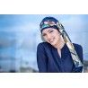 YANNA NAVY VELVET FIORI ROSSI